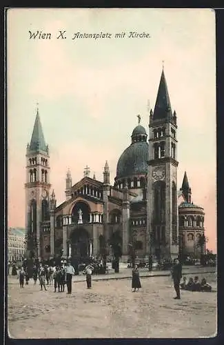 AK Wien, Antonsplatz mit Kirche