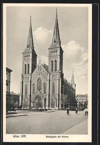 AK Wien, Bebelplatz mit Kirche