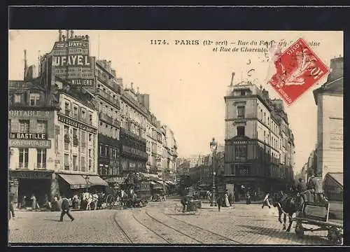 AK Paris, Rue du Baubourg et Rue de Charenton, Strassenpartien