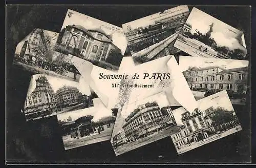 AK Paris, Place Rambouillet, Ancienne Église Ste Eugenie, Caserne des Pompiers de Chaligny