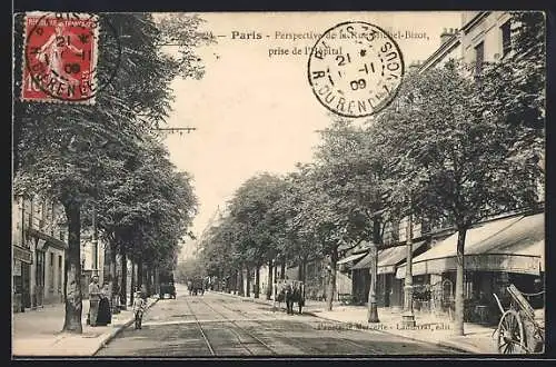 AK Paris, Perspective de la Rue Michel-Bizot prise de l`Hôpital, Strassenpartie