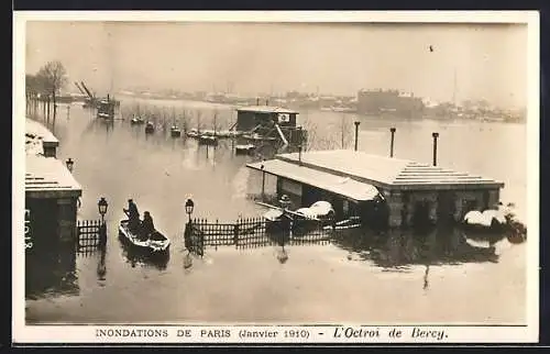 AK Paris, Inondations 1910, L`Octroi de Bercy