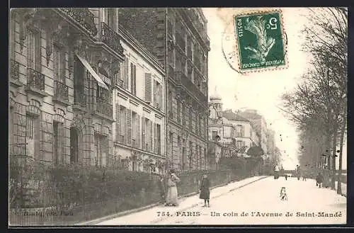 AK Paris, Un coin de l`Avenue de Saint-Mandé