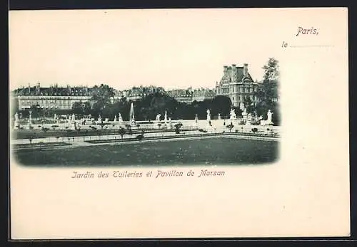 AK Paris, Jardin des Tuileries et Pavillon de Marsan