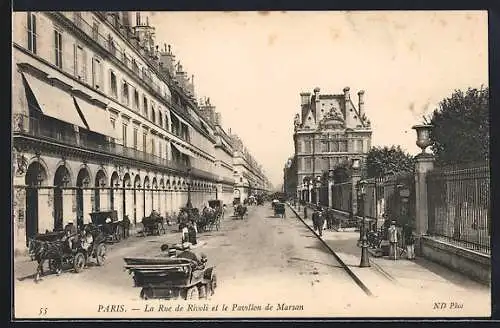 AK Paris, La Rue de Rivoli et le Pavillon de Marsan