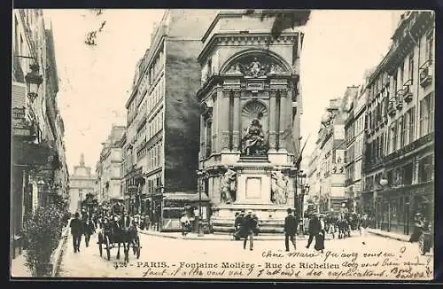 AK Paris, Fontaine Molière, Rue de Richelieu