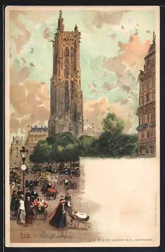 Lithographie Paris, Tour St Jacques