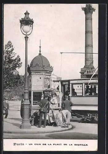 AK Paris, Un coin de la Place de la Bastille