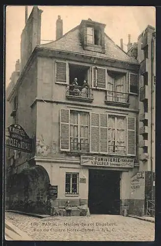 AK Paris, Maison du roi Dagobert, Rue du Cloître Notre-Dame