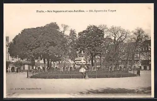 AK Paris, Ses Squares et ses Jardins, 110 Square des Vosges