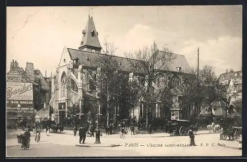 AK Paris, L`Église Saint-Médard