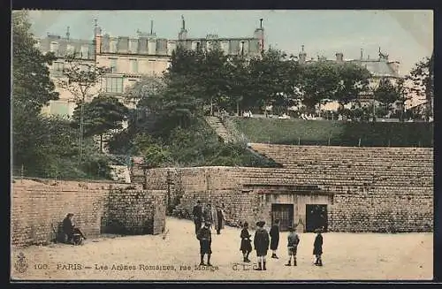 AK Paris, Les Arènes Romaines, rue Monge