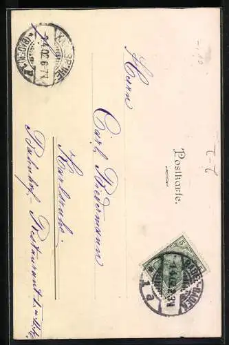 AK Die letzten württembergischen Briefmarken 1902, Adler, Wappen, Posthorn, Eisenbahn