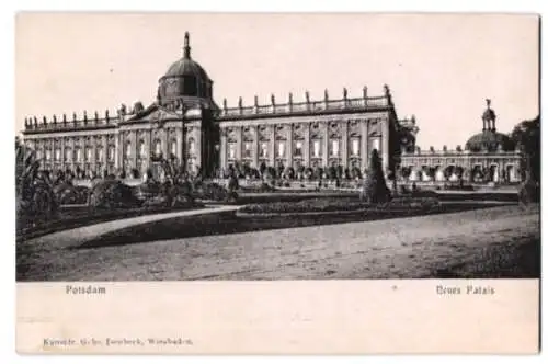 Relief-AK Potsdam, Blick aufs neue Palais