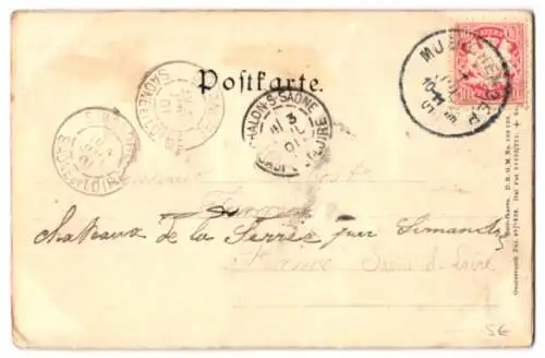 Relief-AK München, Panoramablick über die Stadt