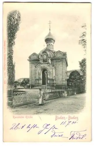 Relief-AK Baden-Baden, Die Russische Kirche