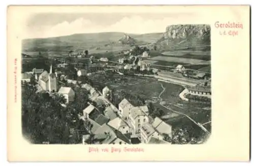 Relief-AK Gerolstein i. d. Eifel, Blick von der Burg