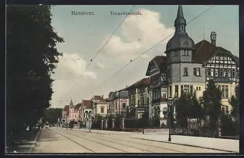 AK Hannover, Villen in der Tiergartenstrasse
