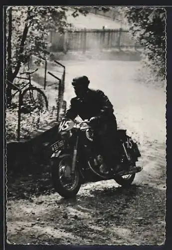 Foto-AK Puch Motorrad auf kurvenreicher Strasse