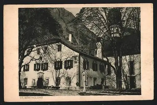 AK Berchtesgaden, Forsthaus und Kirche St. Bartholomä am Königssee