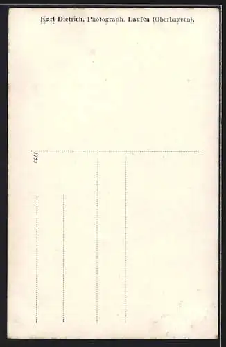 AK Laufen /Oberbayern, Strassenpartie durch Tor gesehen