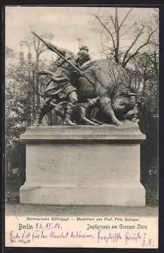 AK Berlin-Tiergarten, Jagdgruppe am Grossen Stern