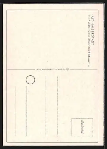 Künstler-AK Alt-Halberstadt, Hinter dem Richthause