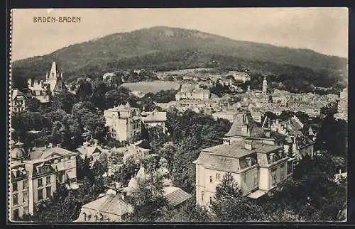 AK Baden-Baden, Ortsansicht aus der Vogelschau