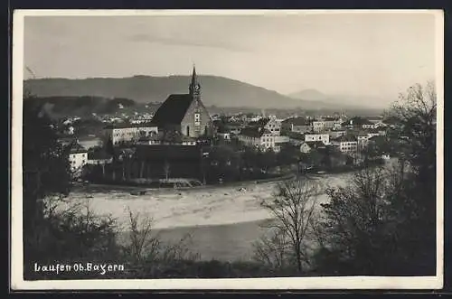 AK Laufen / Obb., Ortsansicht aus der Vogelschau