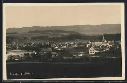 AK Laufen / Obb., Ortsansicht mit Kirche, Panorama