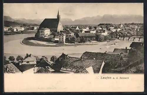 AK Laufen / Salzach, Ortsansicht mit Kirche