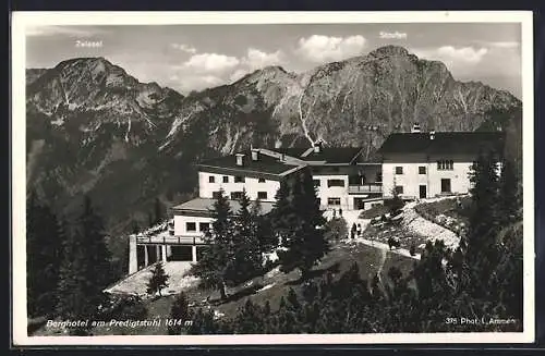 AK Bad Reichenhall, Berghotel am Predigtstuhl, Gebirgsblick