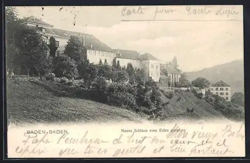 AK Baden-Baden, Neues Schloss vom Echo gesehen