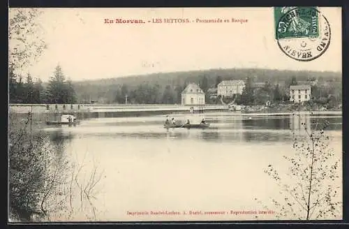 AK Les Settons, En Morvan, Promenade en Barque