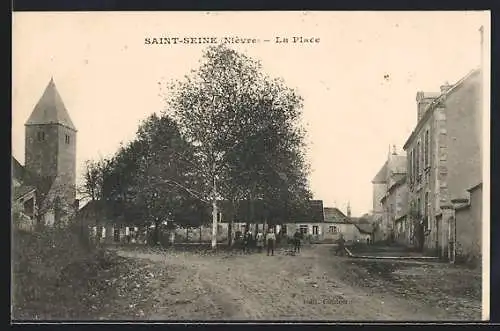 AK Saint-Seine /Nièvre, La Place