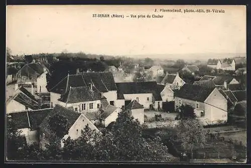 AK St-Verain /Nièvre, Vue prise du Clocher