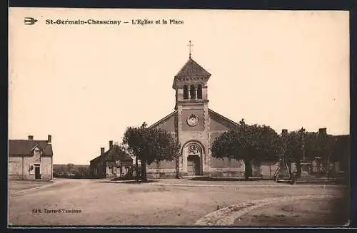 AK St-Germain-Chassenay, L`Eglise et la Place