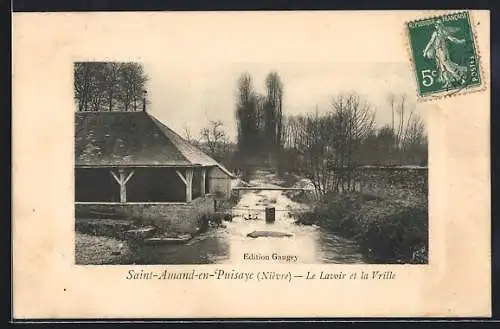 AK Saint-Amand-en-Puisaye, Le Lavoir et la Vrille