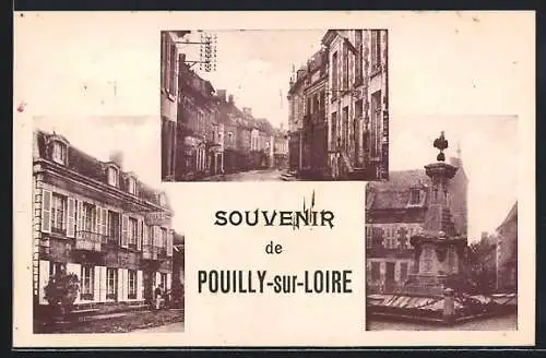 AK Pouilly-sur-Loire, Wohnhaus, Denkmal, Strassenpartie