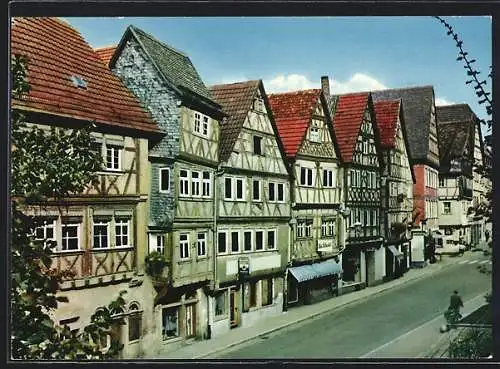 AK Ochsenfurt am Main, Café und Hotel zum Schmied von Ochsenfurt, Fachwerkhäuser