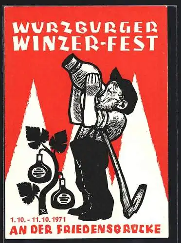 Künstler-AK Würzburg, Winzerfest 1967