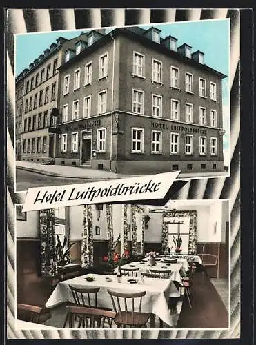 AK Würzburg, Hotel Luitpoldhöhe, Inh. K. Schirmann, Speisezimmer