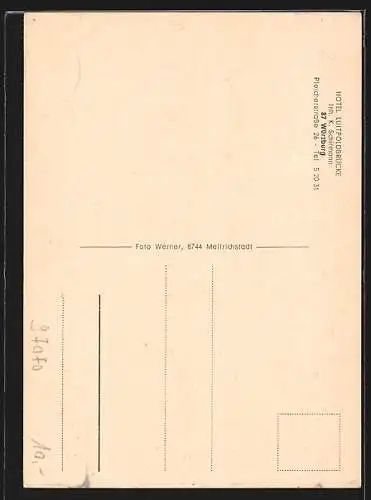 AK Würzburg, Hotel Luitpoldhöhe, Inh. K. Schirmann, Speisezimmer