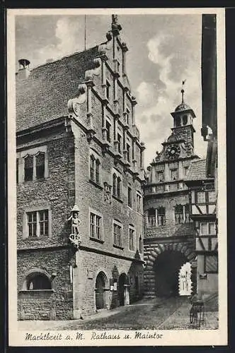 AK Marktbreit, Rathaus u. Maintor