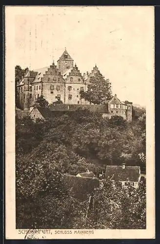 AK Schweinfurt am Main, Blick hinauf zu Schloss Mainberg