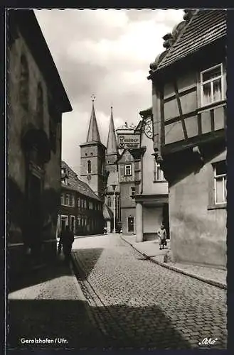 AK Gerolzhofen /Ufr., Gasthaus Kaiserhof, Strassenpartie
