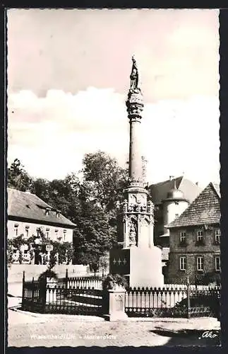 AK Wiesentheid /Ufr., Marienplatz mit Säule