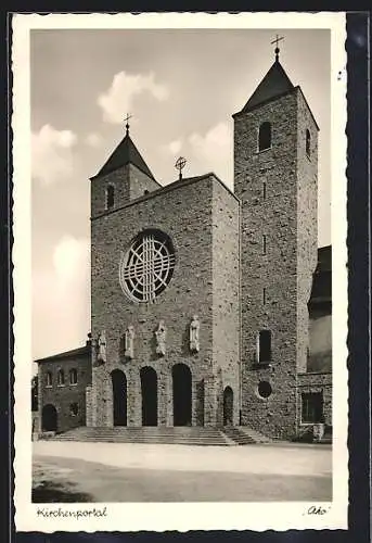 AK Münsterschwarzach, Portal der Abteikirche