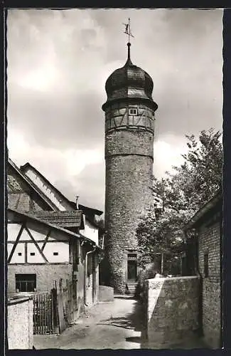 AK Mellrichstadt, Bürgerturm und Fachwerkhaus