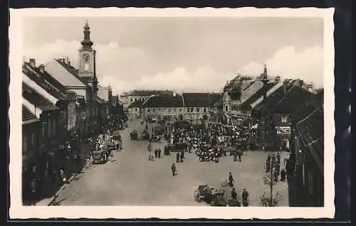 AK Rokitzan, reges Treiben auf dem Marktplatz